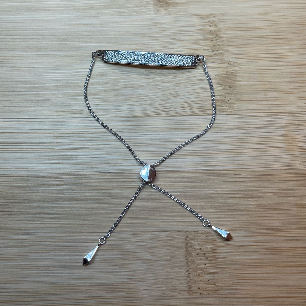 Michael Kors Sterling Silver Pave Slider Bracelet